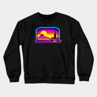 Synthwave sunset sun  astral retro colorfull sticker Crewneck Sweatshirt